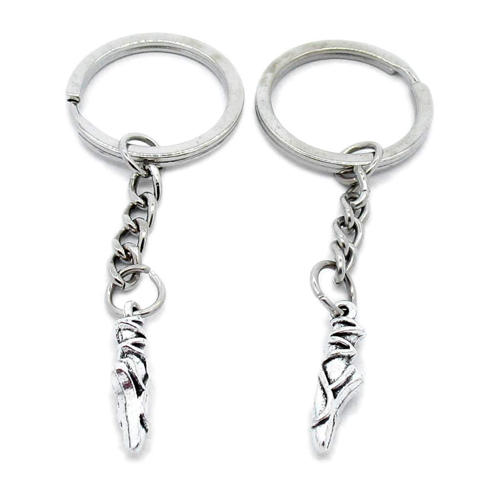 1 Item Metal Keychain Keyring Key Tags Chains Rings Jewelry Bag Charms K5ZC6 Ballet Shoes
