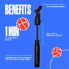 SPORTBIT Ball Pump for Sports Balls - Push & Pull Inflating System - Hand Pump for All Exercise Balls - Volleyball Pump, Basketball Inflator, Football & Soccer Ball Air Pump - Goes with 5 Needles Set view 3