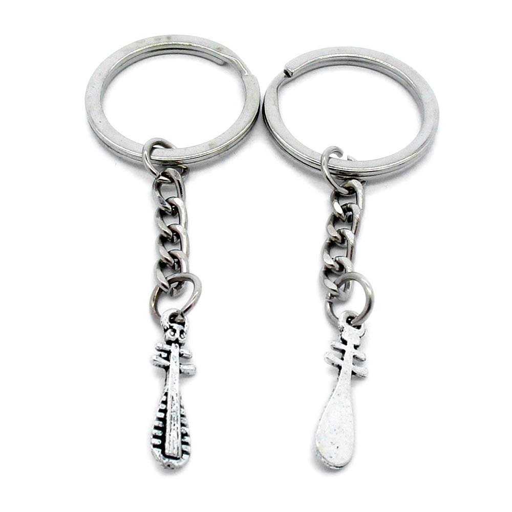 100 Items Metal Keychain Keyring Key Tags Chains Rings Jewelry Bag Charms H6OQ6 Lute