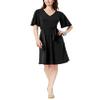 Charter CIub Petite Belted A Line Dress Deep Black PS view 1