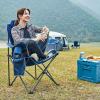 EVER ADVANCED Folding Camping Chair with High Back Padded 2 Pack Oversized Portable Lawn Chairs Lightweight Sturdy Steel Foldable Outdoor Camp Chair for Adults,Grey view 2