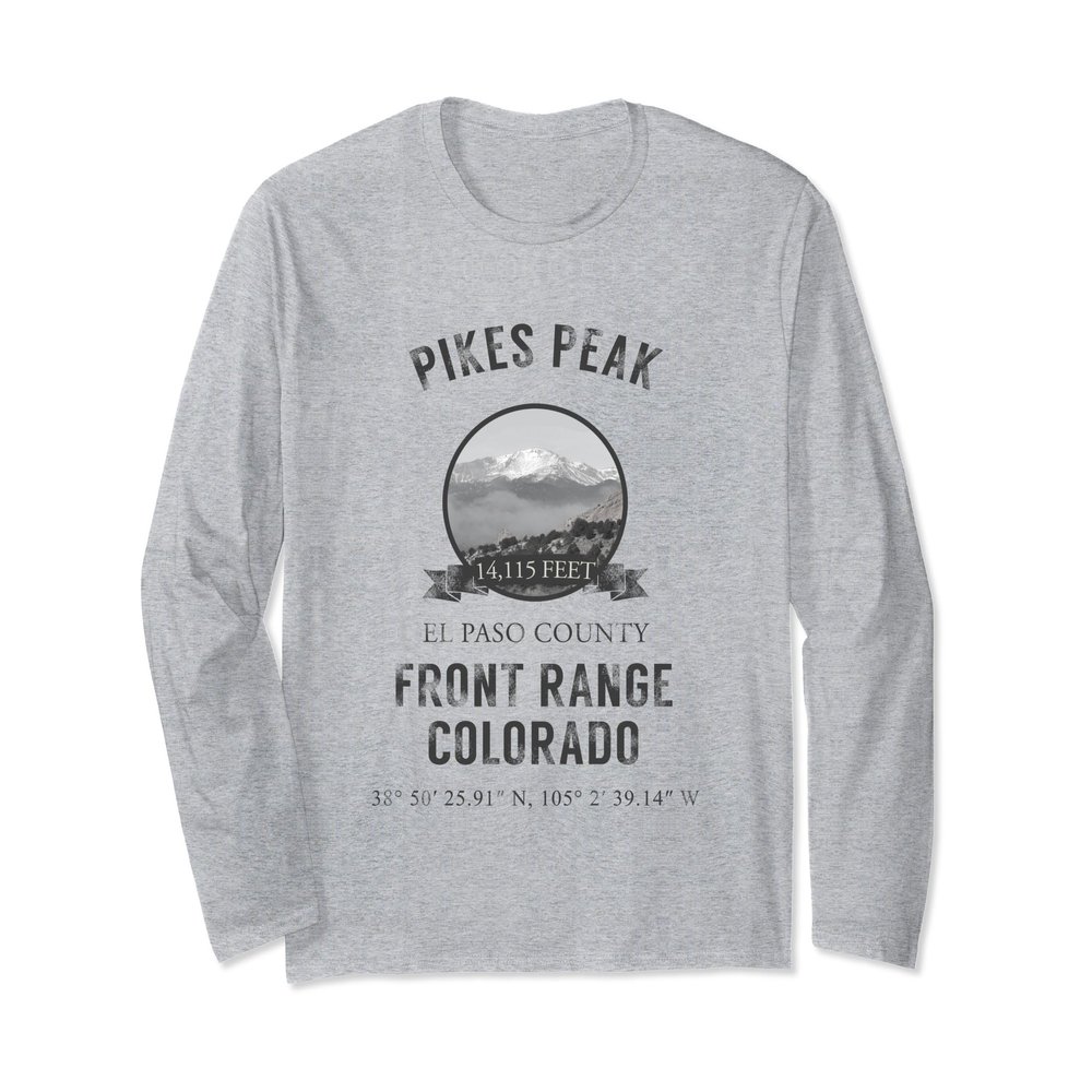 Vintage Style Long Sleeve Pikes Peak T Shirt