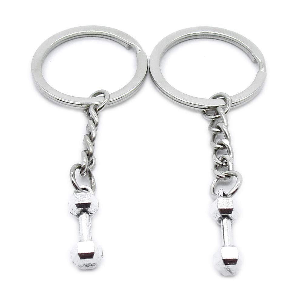 1 Item Metal Keychain Keyring Key Tags Chains Rings Jewelry Bag Charms YF7X6 Dumbbell