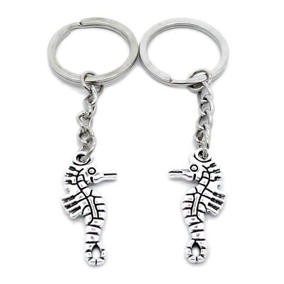 5 Items Metal Keychain Keyring Key Tags Chains Rings Jewelry Bag Charms K3RH4 Seahorse Sea Horse