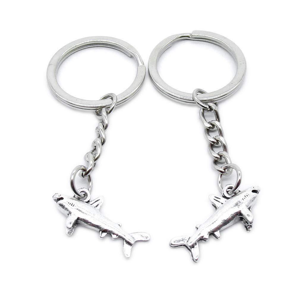 1 Item Metal Keychain Keyring Key Tags Chains Rings Jewelry Bag Charms LG9X2 Shark