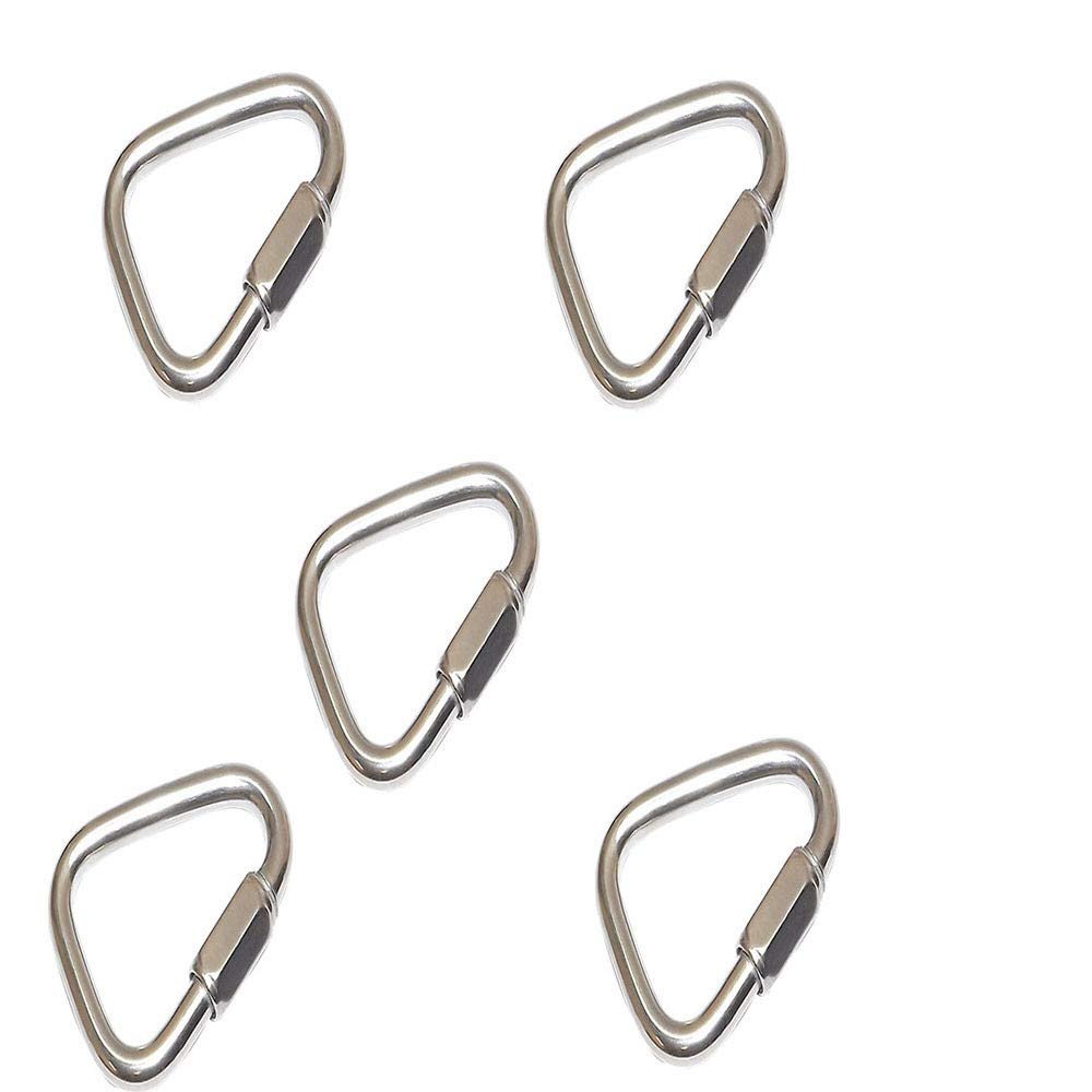 DBM IMPORTS 5 PCS Stainless Steel 3/16" Marine Triangle Quick Link 660 LBS Shackle Boat Rig