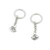 100 PCS Antique Silver Keyrings Keychains Key Ring Chains Tags Clasps K6TW7 Cat Kitten view 1
