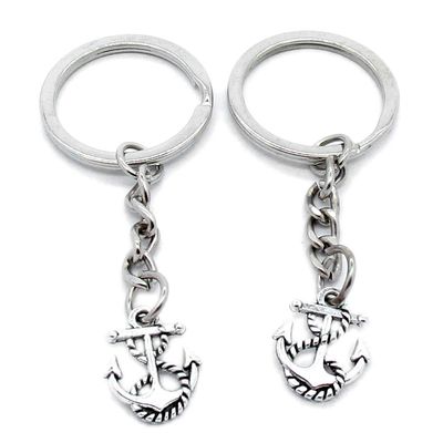 100 Items Metal Keychain Keyring Key Tags Chains Rings Jewelry Bag Charms O5NA5 Boat Anchor