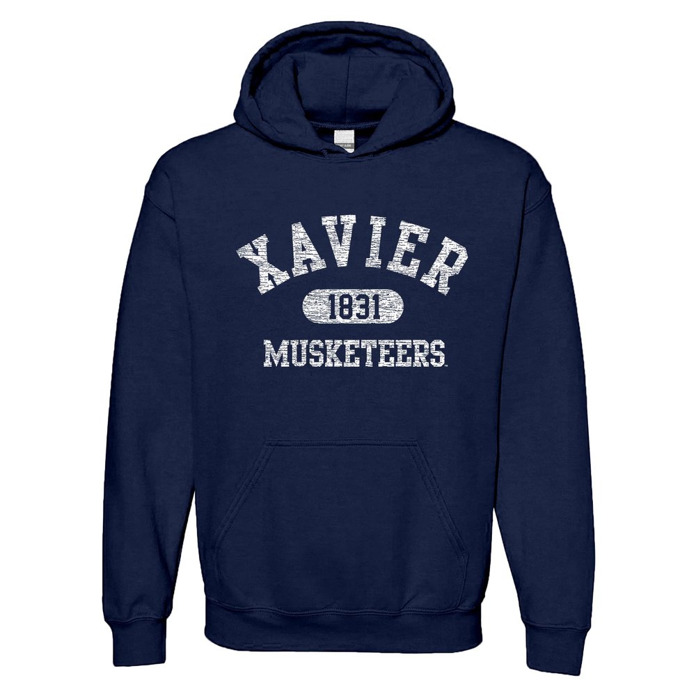 AH20 - Xavier Musketeers Athletic Arch HOODIE - Small - Navy