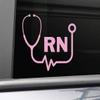 Nashville Decals RN Registered Nurse Stethoscope Vinyl Decal Laptop Car Truck Bumper Window Sticker - Pink view 1