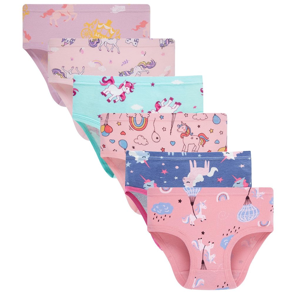 Boboking Little Girls' Undies Kids Soft 100% Cotton Panties Underwear (Pack of 6) 7-8yrs Pink