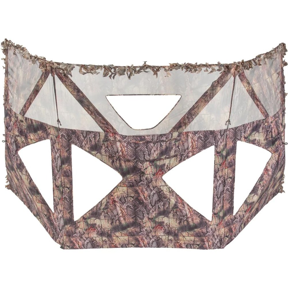 Native Ground Blinds Yuma 1 Person Ground Blind with 5 Shooting Windows and Brush Holders, Dirt Road Camo (YU-DR)
