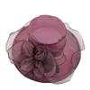 AMOYER Women's Foldable Organza Church Hat Fascinator Bridal Tea Party Wedding Hat Rose view 1