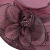 AMOYER Women's Foldable Organza Church Hat Fascinator Bridal Tea Party Wedding Hat Rose view 4