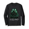 Iceland Northern Lights Triangle Nature Long Sleeve T-Shirt view 1