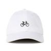 Bicycle Bike Baseball Cap Embroidered Cotton Adjustable Dad Hat White view 1