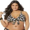 Swimsuits For All Women's Mentor Tie Front Bikini Top - 10, Animal Print (Plus view 1