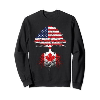 Canadian Roots American Grown Canada Flag Sweatshirt Gift