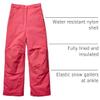 Amazon Essentials Toddler Girls' Water-Resistant Ski & Snow Pants, Raspberry Red, 3T view 2