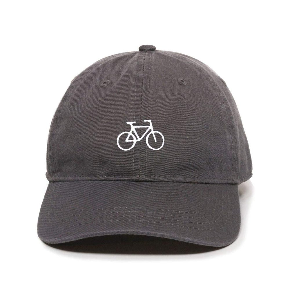 Bicycle Bike Baseball Cap Embroidered Cotton Adjustable Dad Hat Charcoal