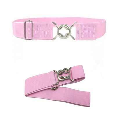 2 Pack Kide Belts Stretch Adjustable Belt For Little Boys Girls School Uniforms Pants With Easy Buckle (2 Pink)