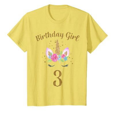 3rd Birthday Girl Unicorn Shirt Third Birthday Outfit T-Shirt