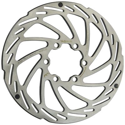 BBB Cycling Unisex's PowerStop BBS-111 Cycling Disc 140mm 6 Bolts Stainless Steel Bicycle Brake Rotor with Wear-Out Indicator for Road Mountain E-Bikes MTB, Silver