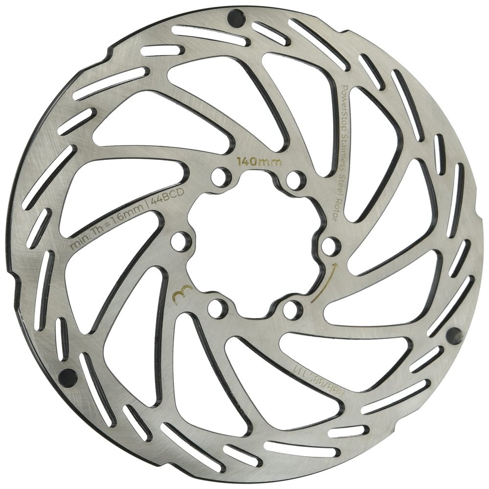 BBB Disc Rotor, Bicycle Brake Parts, Powerstop Disc Brake Rotor, Stainless Steel, 6 Holes, Mounting Bolts Included