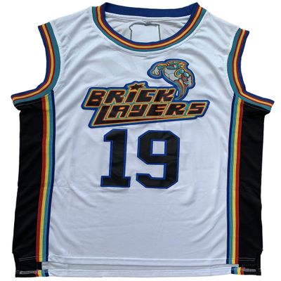 #19 Brick Layers 1996 MTV Rock N Jock Basketball Jersey White (White, XX-Large)