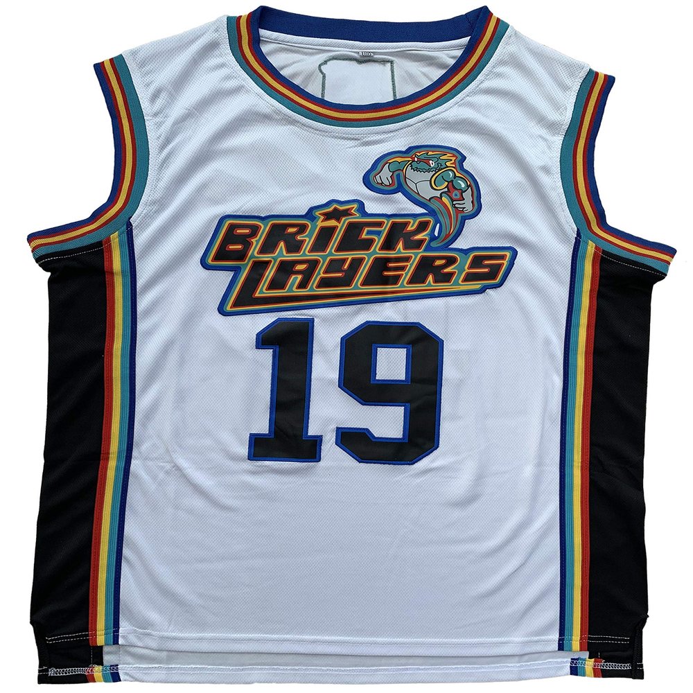 #19 Brick Layers 1996 MTV Rock N Jock Basketball Jersey White (White, XX-Large)