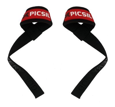 PICSIL Wrist Straps, Weightlifting Wrist Straps, Red, Modern, Nylon, Polyester, 1 Pair