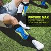 Rawxy Football Soccer Shin Guards with Exceptional Flexible Soft Light Weight - Great for Boys Girls Junior Youth(Blue Yellow, S&M) view 4