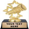 Crown Awards Cheerleading Trophies with Custom Engraving, 6" Personalized Gold Megaphone Cheer Trophy On Black Base 10 Pack view 1