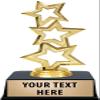 Crown Awards Gold Star Trophies with Custom Engraving, 6" Personalized Three Stars Recognition Trophy On Black Base 10 Pack view 1