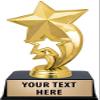 Crown Awards Star Trophies with Custom Engraving, 6" Personalized Gold Star Rocket Trophy On Black Base 10 Pack view 1