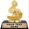 Crown Awards Treble Clef Trophies with Custom Engraving, 6" Personalized Gold Music Note Trophy On Black Base 10 Pack view 1