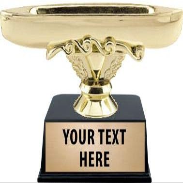 Crown Awards Canoe Trophies with Custom Engraving, 3.25" Personalized Canoe Trophy On Black Base 20 Pack