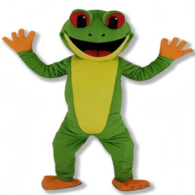 rushopn Green Tree Frog Mascot Costumes Animal school mascot costume adult