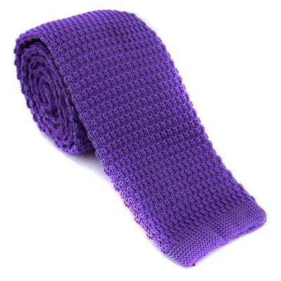 Men's Vintage Ties Slim Knited Necktie For Grooms Groomsmen Multicolored (C19 Purple)