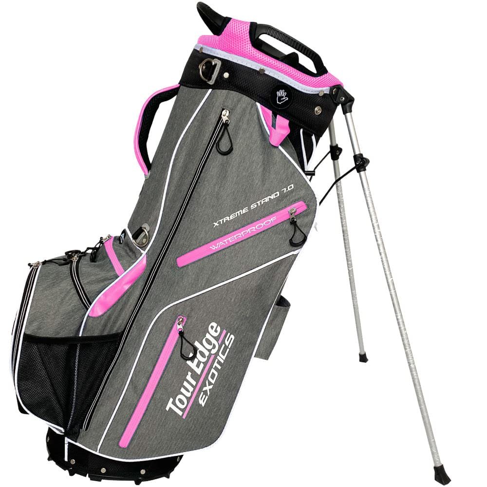 Tour Edge Exotics Xtreme Stand 7.0 Bag-Heath-Pink-White, One Size (UBAE7SB06)