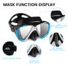 Adult Snorkel Set, Professional Snorkeling Gear Panoramic Anti-Fog Diving Goggles and Dry Snorkel Tempered Glass Scuba Mask for Diving, Snorkeling and Swimming (Blue-Silver Set) view 4