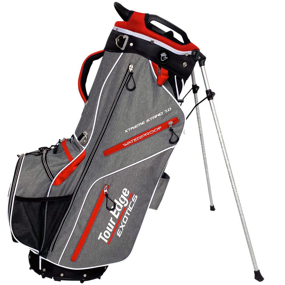 Tour Edge Exotics Xtreme Stand 7.0 Bag-Heath-Red-White (Model: UBAE7SB05)