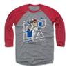 500 LEVEL Aaron Nola 3/4 Sleeve T-Shirt (Baseball Tee, XXX-Large, Red/Heather Gray) - Aaron Nola Player Map B WHT view 1