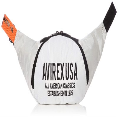 Avirex AX1101 Minimalist Body Bag, Embroidered, White