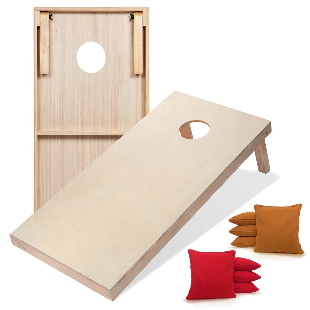 Tailgating Pros Premium Cornhole Game - Regulation or Tailgating Size Corn Hole Boards w/Corn Filled Bags & Optional LED Lights