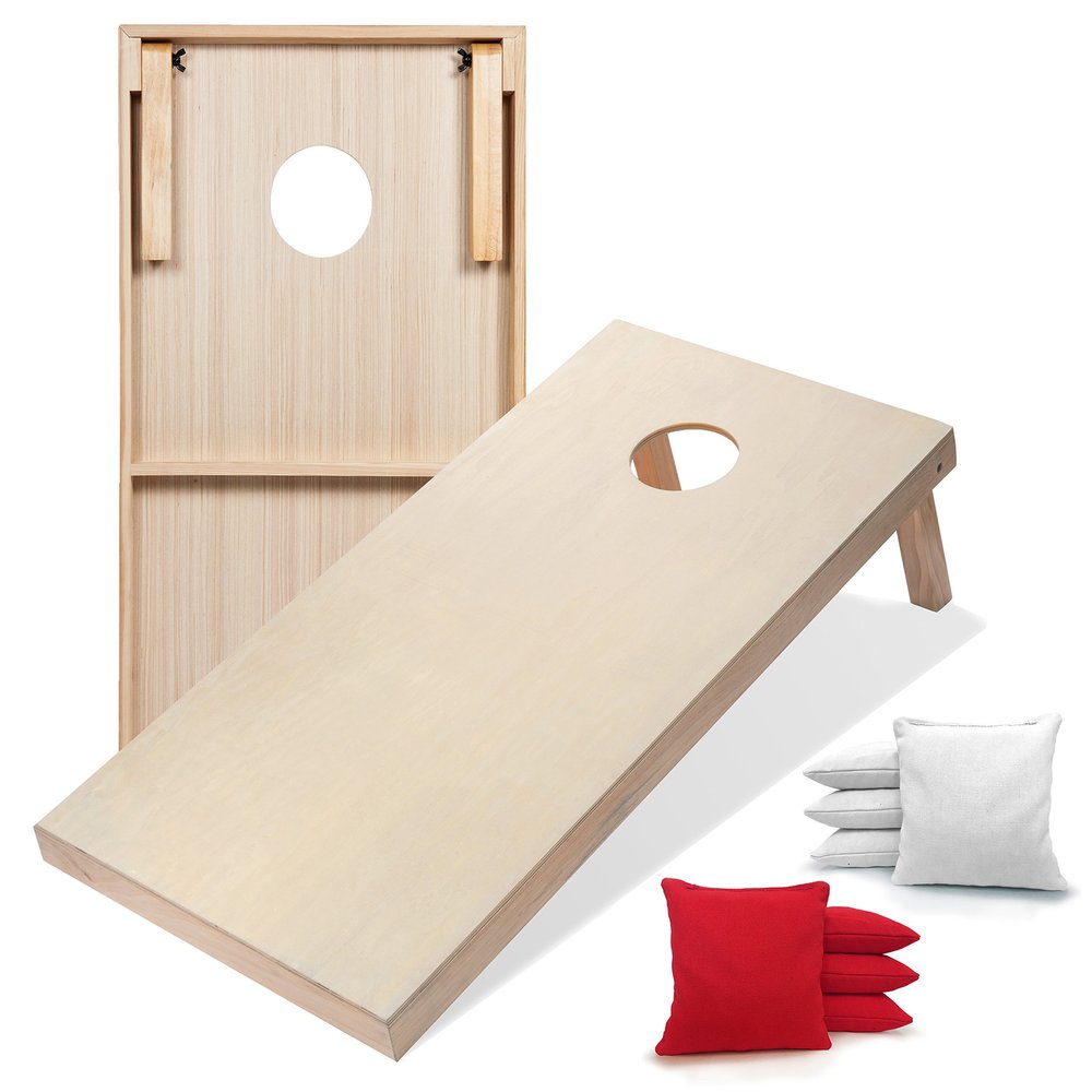 Tailgating Pros Premium Cornhole Game - Regulation or Tailgating Size Corn Hole Boards w/Corn Filled Bags & Optional LED Lights