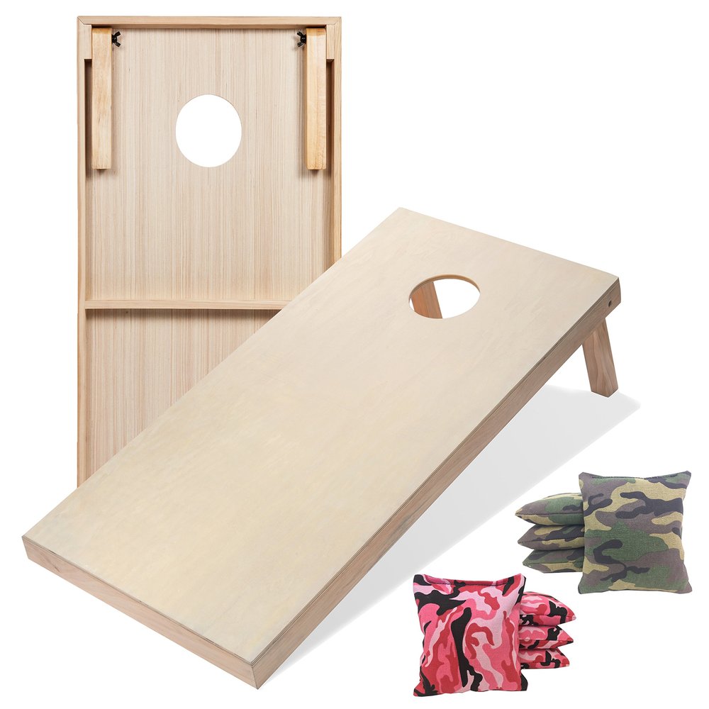 Tailgating Pros Premium Cornhole Game - Regulation or Tailgating Size Corn Hole Boards w/Corn Filled Bags & Optional LED Lights