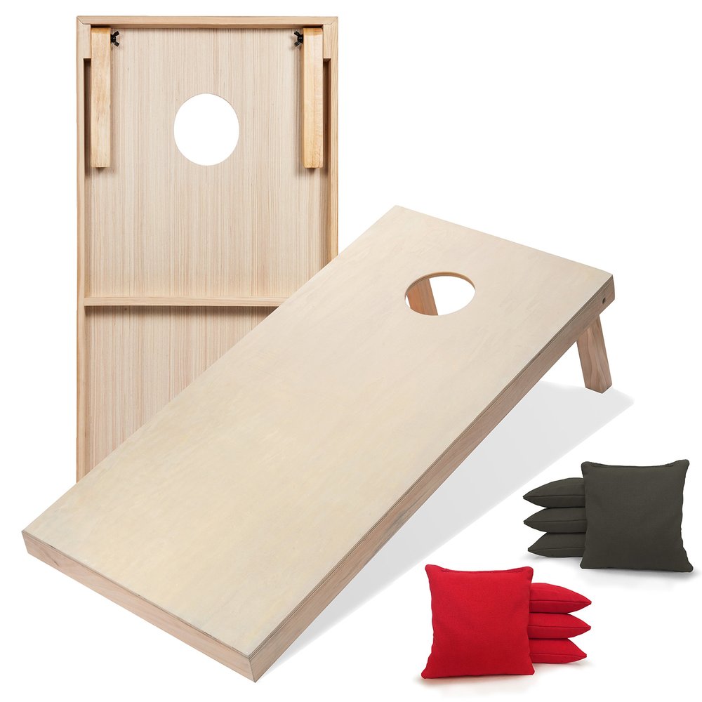 Tailgating Pros Premium Cornhole Game - Regulation or Tailgating Size Corn Hole Boards w/Corn Filled Bags & Optional LED Lights