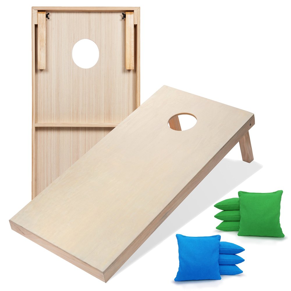 Tailgating Pros Premium Cornhole Game - Regulation or Tailgating Size Corn Hole Boards w/Corn Filled Bags & Optional LED Lights