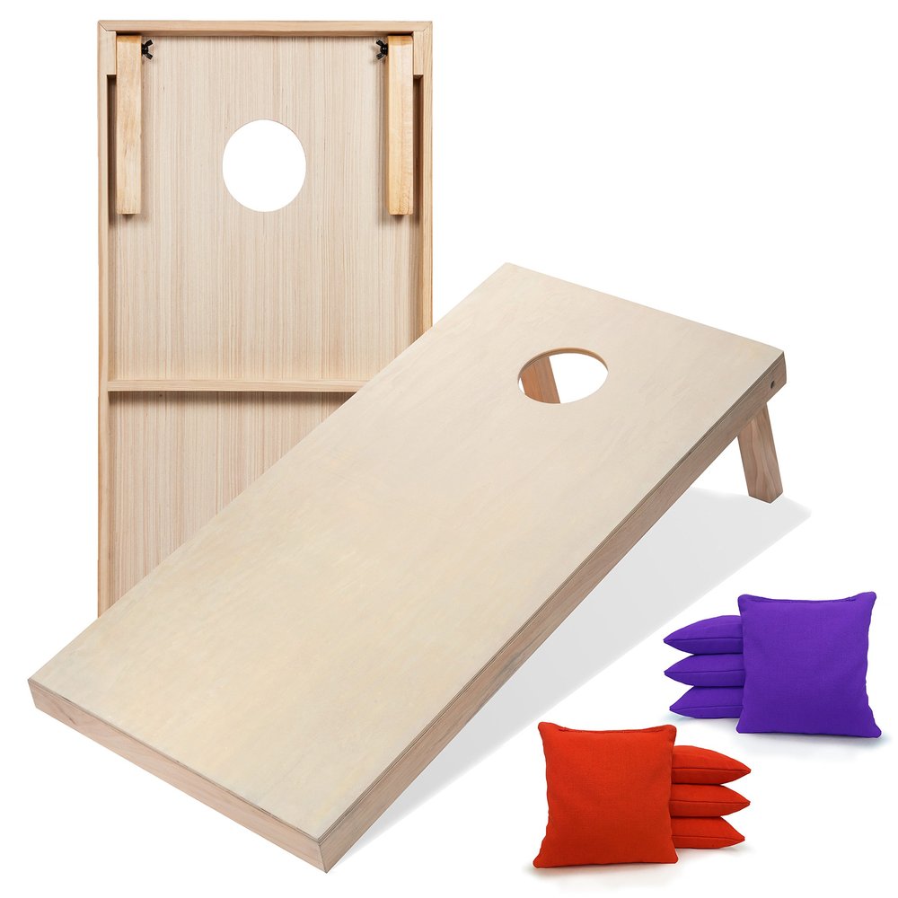 Tailgating Pros Premium Cornhole Game - Regulation or Tailgating Size Corn Hole Boards w/Corn Filled Bags & Optional LED Lights